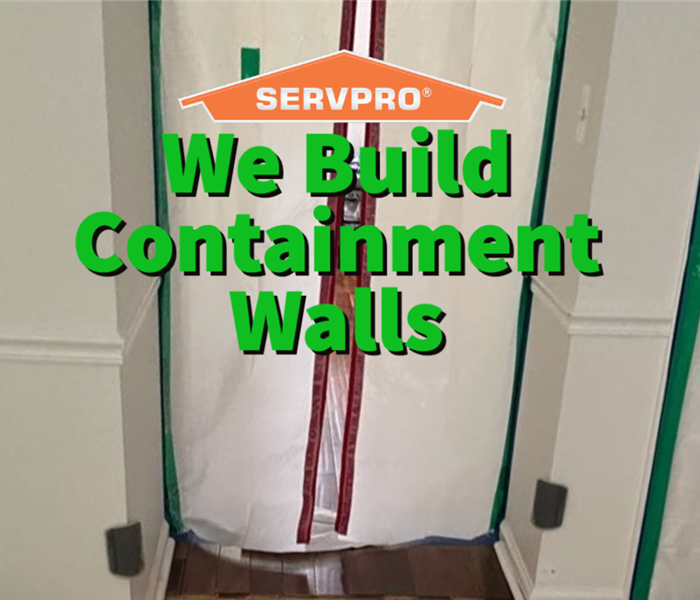 A SERVPRO containment wall for mold removal