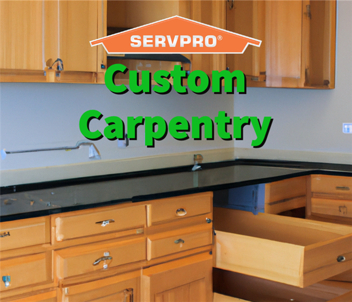 An in-progress custom carpentry job performed by SERVPRO.